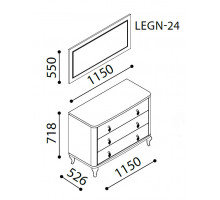 Зеркало для туалетного столика Легенда (Legenda) LEGN-24