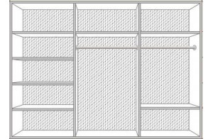 Шестистворчатый для одежды шкаф Катя (беж)