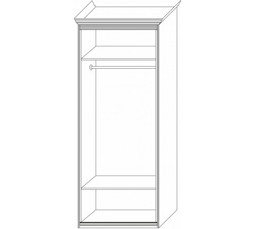 Шкаф 2-х дверный зеркальный Неаполь Ясень анкор светлый (патина "серебро")