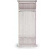 Шкаф 2-х дверный зеркальный Неаполь Ясень анкор светлый (патина "серебро")