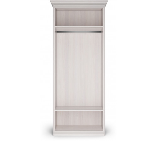 Шкаф 2-х дверный зеркальный Неаполь Ясень анкор светлый (патина "серебро")