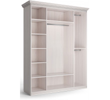 Шкаф 4-х дверный Неаполь Ясень анкор светлый (патина "серебро")