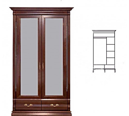 Шкаф для одежды Оскар ММ-216-01/02 (орех)