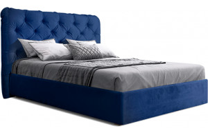 Двуспальная кровать с подъемным механизмом BOGEMIA (синий)