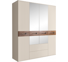 Четырехстворчатый шкаф для одежды с зеркалами и ящиками Богемия Вуд (Bogemia Wood) БМШ1/41 (Wo)